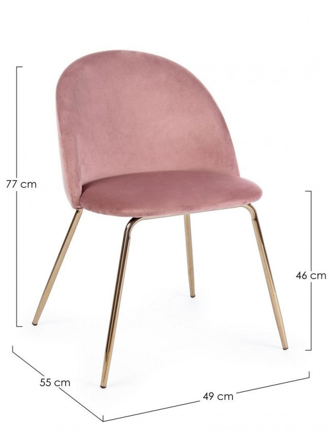SEDIA TANYA VELLUTO ROSA