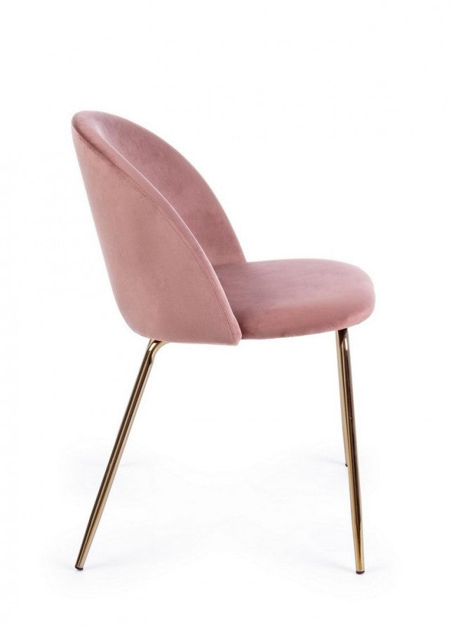 SEDIA TANYA VELLUTO ROSA