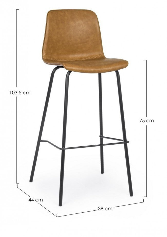 SGABELLO BAR KYRA PU CUOIO VINTAGE