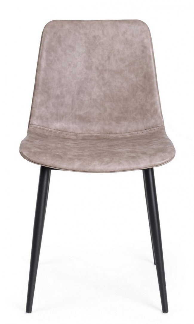 SEDIA KYRA NERO PU BEIGE VINTAGE
