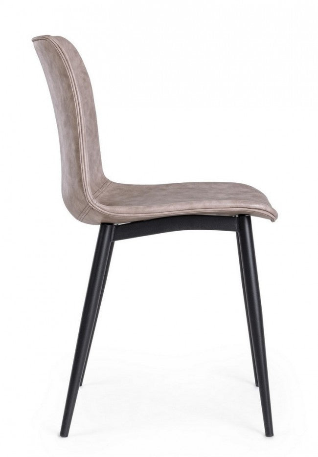 SEDIA KYRA NERO PU BEIGE VINTAGE