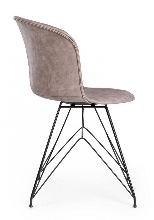 SEDIA LOFT NERO PU BEIGE VINTAGE