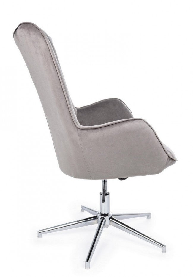 POLTRONA FARIDA VELLUTO GRIGIO