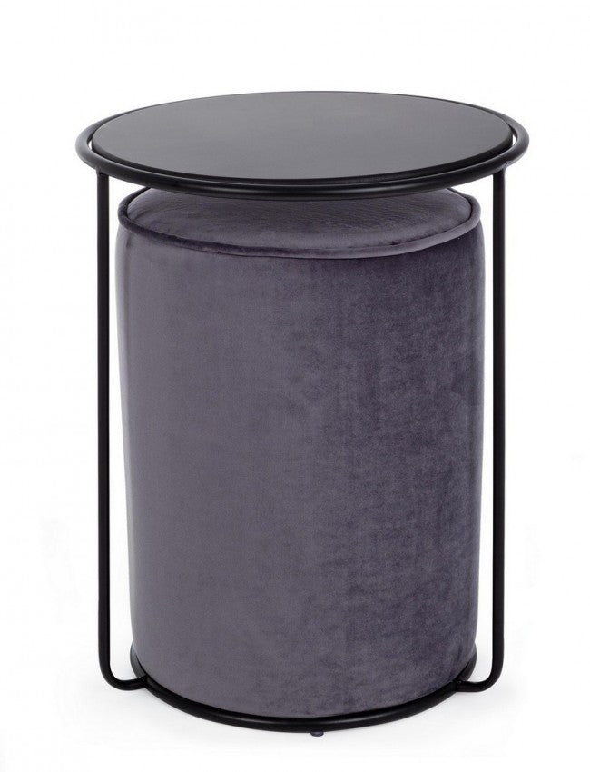 SET2 TAVOLINO-POUF ANNIKA GRIGIO SCURO