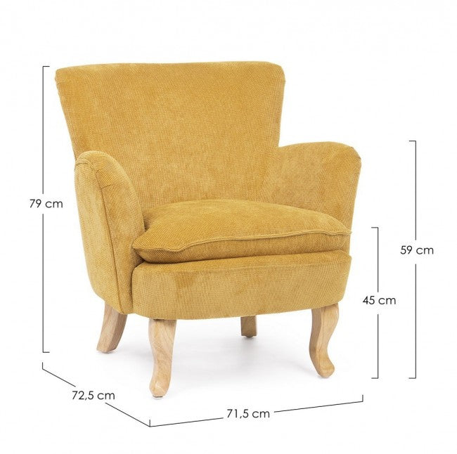 POLTRONA CHENILLE OCRA