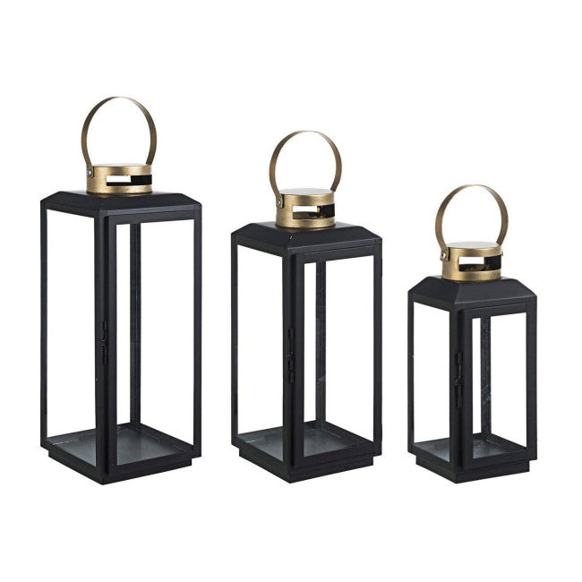 SET3 LANTERNA CRISSIE NERO-ORO