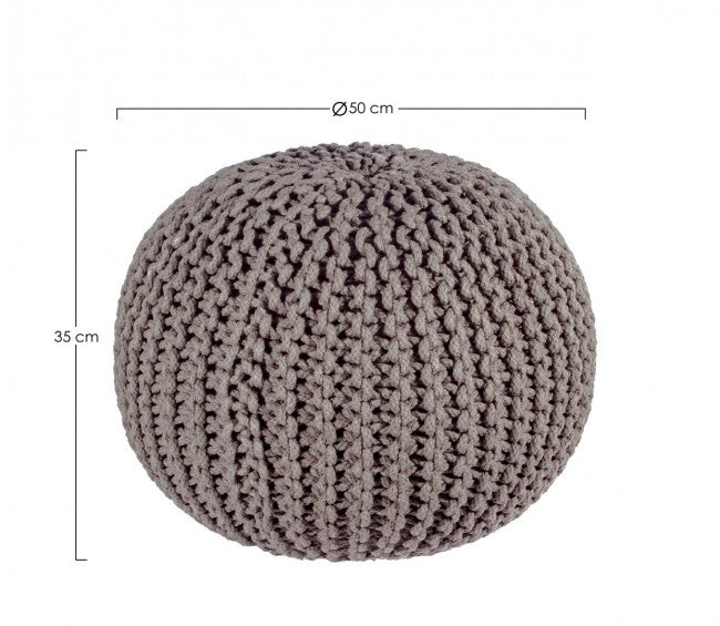 POUF INTRECCIO GRIGIO SCURO D50