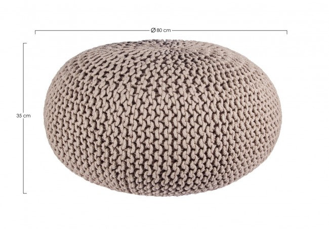 POUF INTRECCIO TORTORA D80