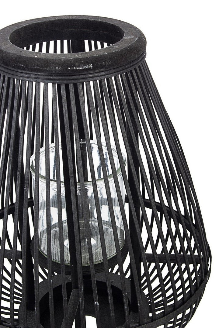 LANTERNA TREPPIEDE BAMBOO NERO H78