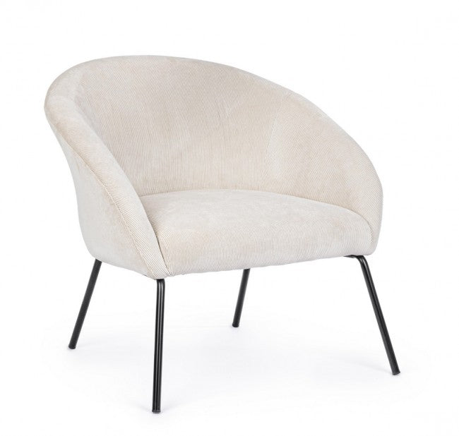 POLTRONA AIKO VELVET BIANCO