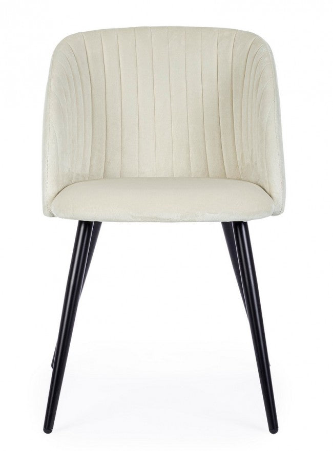 SEDIA QUEEN VELVET BIANCO