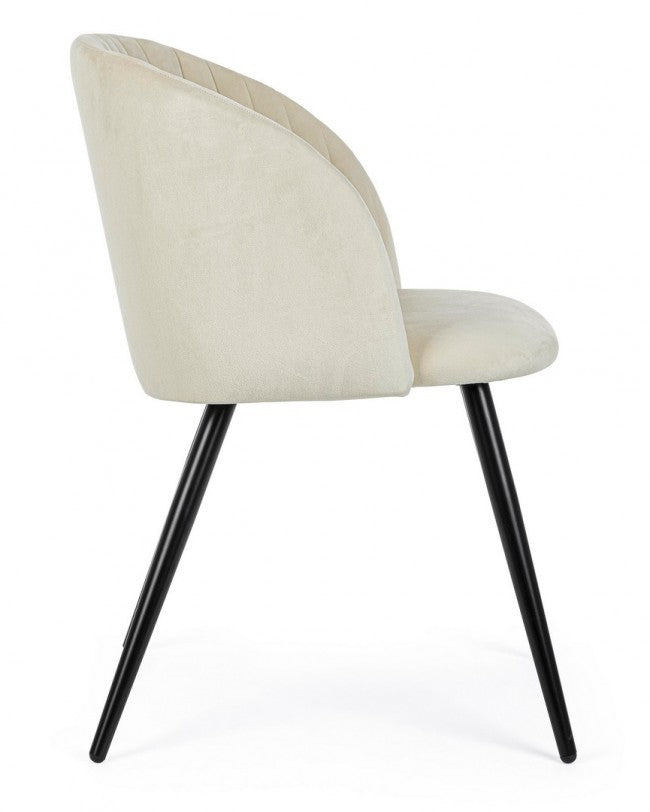 SEDIA QUEEN VELVET BIANCO