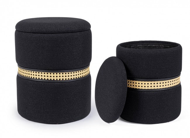 SET2 POUF CONTENITORE KARINA NERO