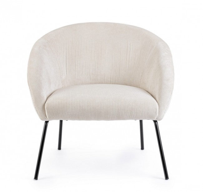 POLTRONA AIKO VELVET BIANCO