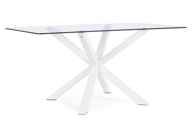 TAVOLO MAY RETT GAMBA BIANCO 160X90