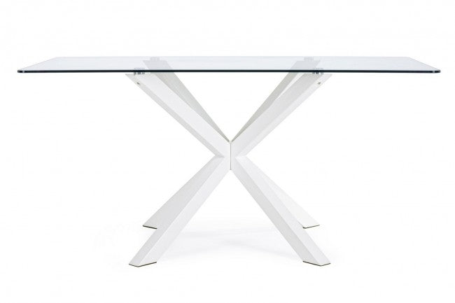 TAVOLO MAY RETT GAMBA BIANCO 160X90