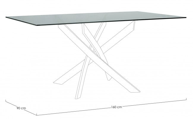 PIANO RETT TAVOLO GEORGE FUME' 160X90