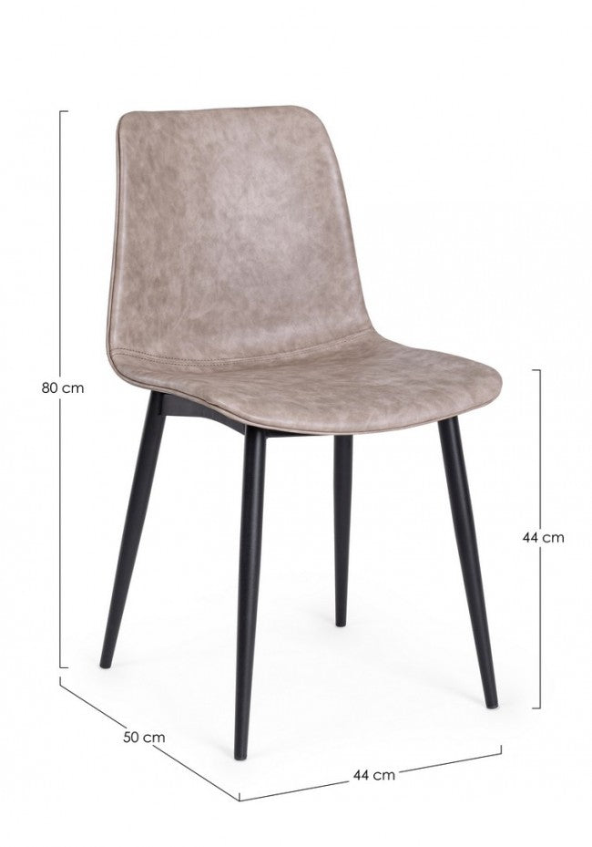 SEDIA KYRA NERO PU BEIGE VINTAGE