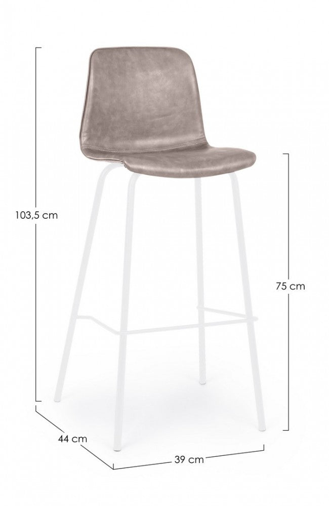 SGABELLO BAR KYRA BIANCO PU BEIGE VINT.