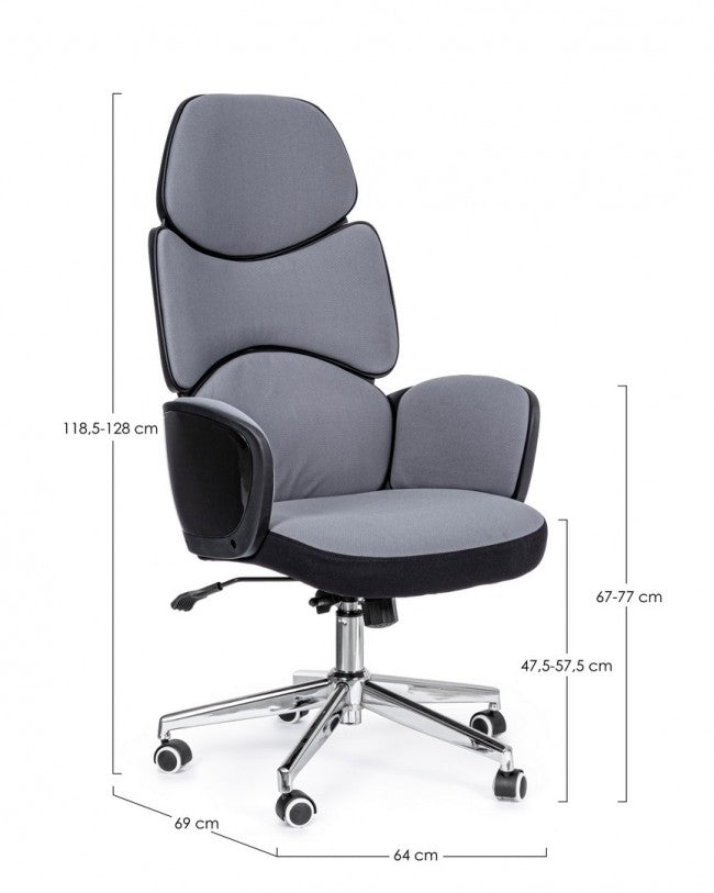 POLTRONA UFF. ARMSTRONG GRIGIO SC-NERO