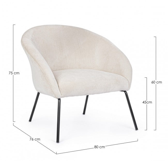 POLTRONA AIKO VELVET BIANCO