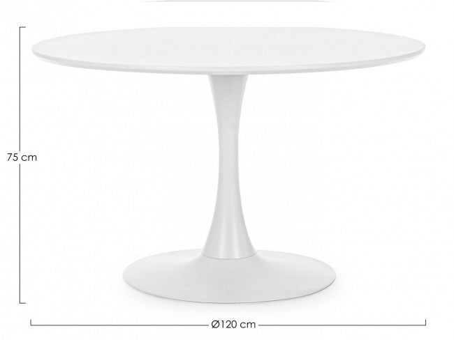 TAVOLO BLOOM BIANCO D120
