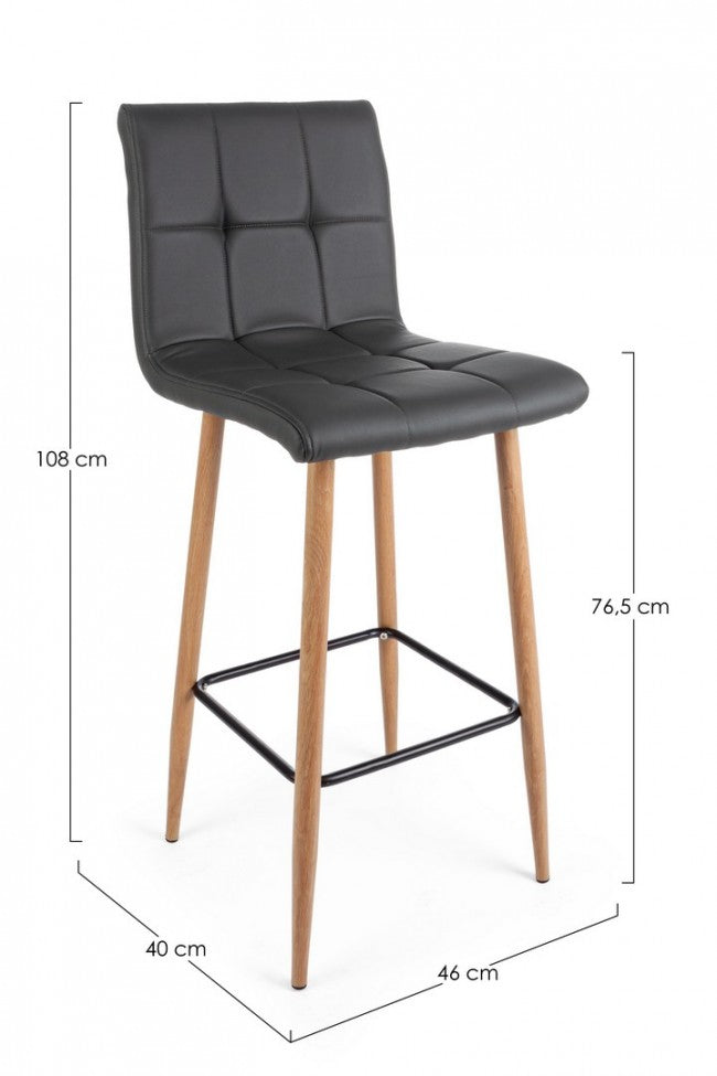 SGABELLO BAR BRUCE PU GRIGIO SCURO