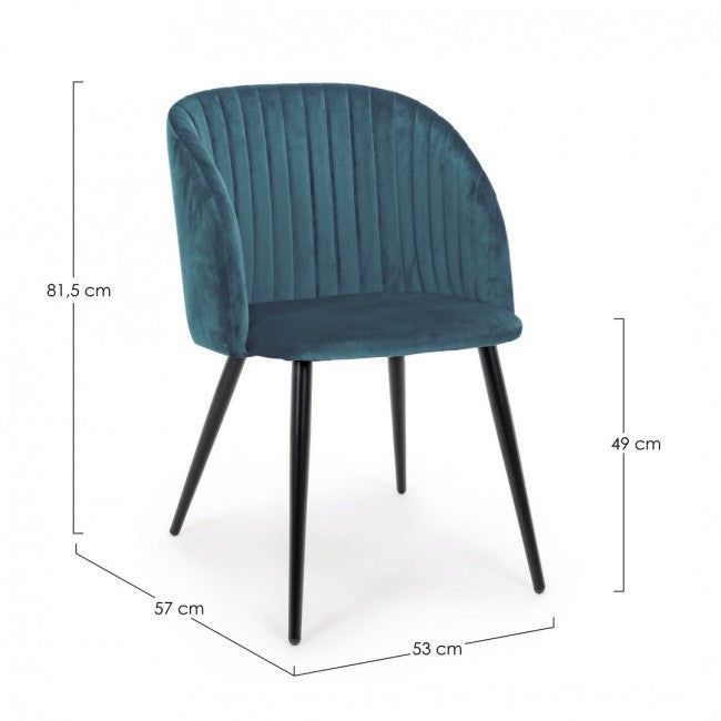 SEDIA QUEEN VELVET BLU