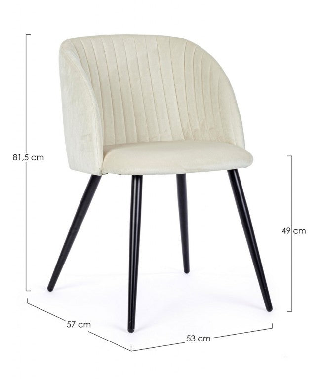 SEDIA QUEEN VELVET BIANCO