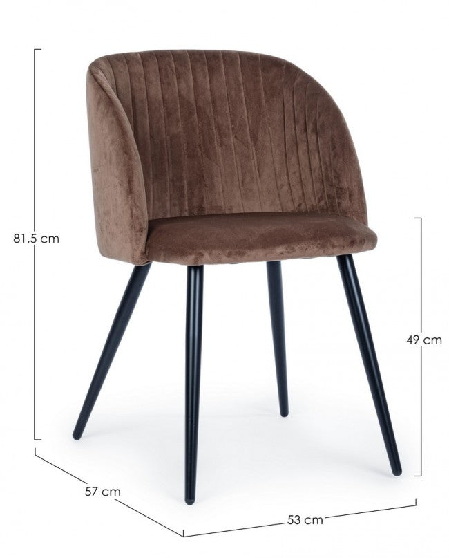 SEDIA QUEEN VELVET RUGGINE