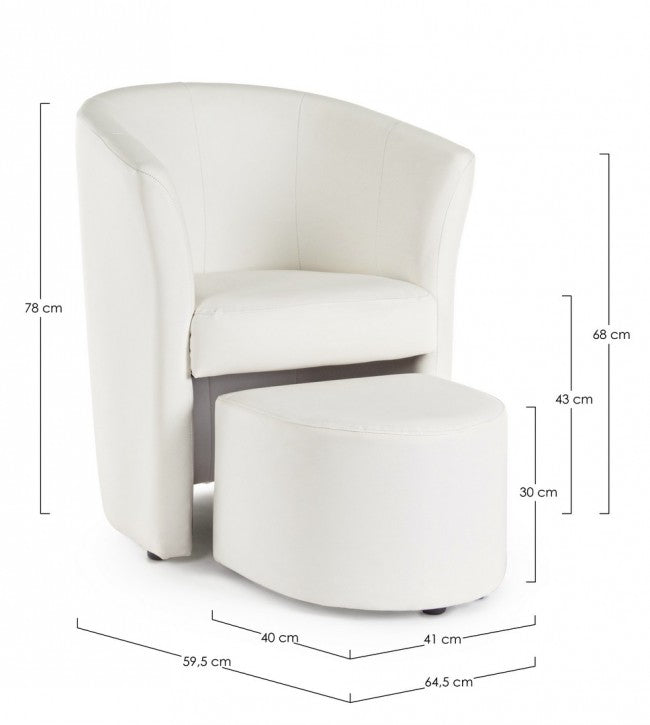 POLTRONA C-POUF RITA BIANCO