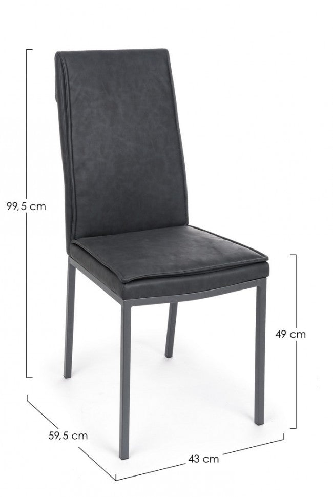 SEDIA SOFIE PU ANTRACITE