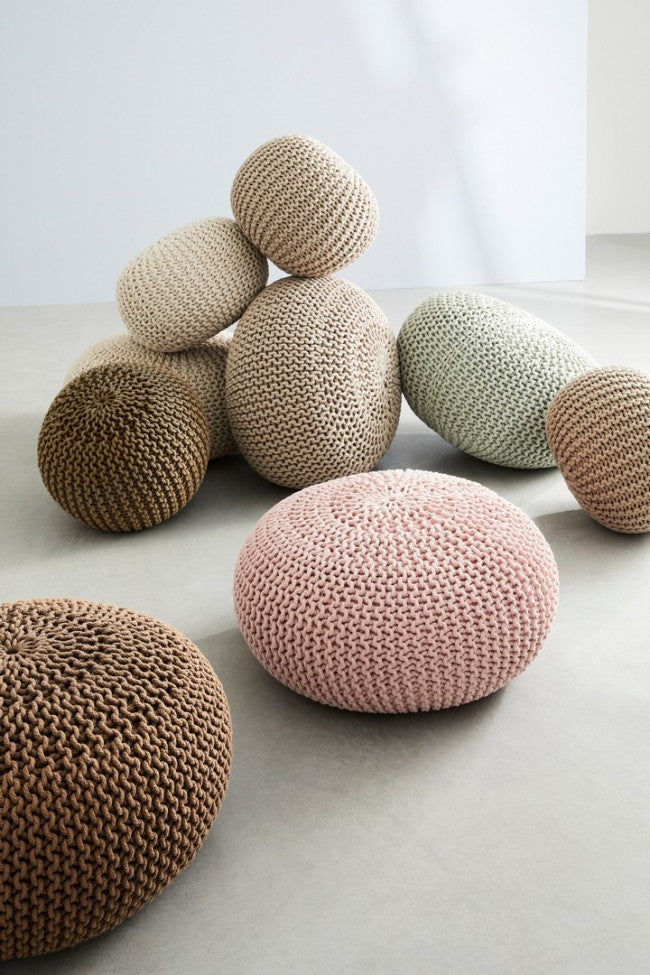 POUF INTRECCIO GRIGIO SCURO D50