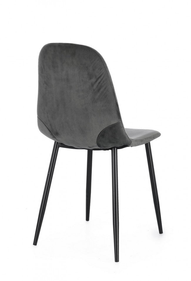 SEDIA IRELIA VELLUTO GRIGIO SCURO