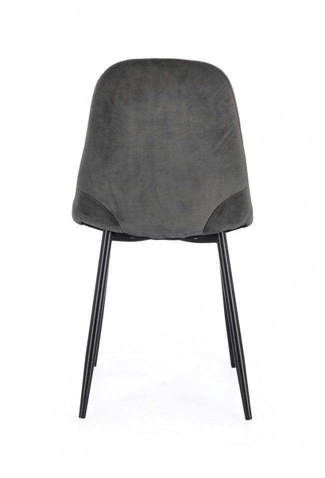 SEDIA IRELIA VELLUTO GRIGIO SCURO