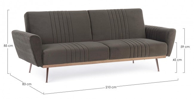 DIVANO LETTO JOHNNY VELLUTO VISONE