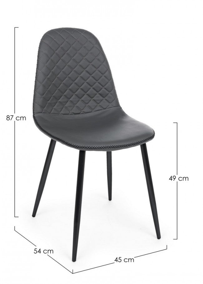 SEDIA AMANDA PU GRIGIO
