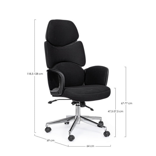 POLTRONA UFF. ARMSTRONG NERO-NERO