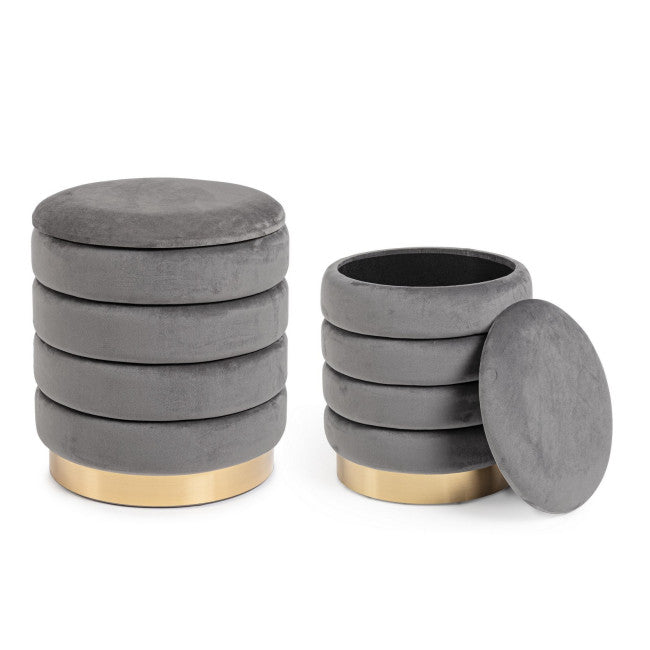 SET2 POUF CONTENITORE DARINA GRIGIO