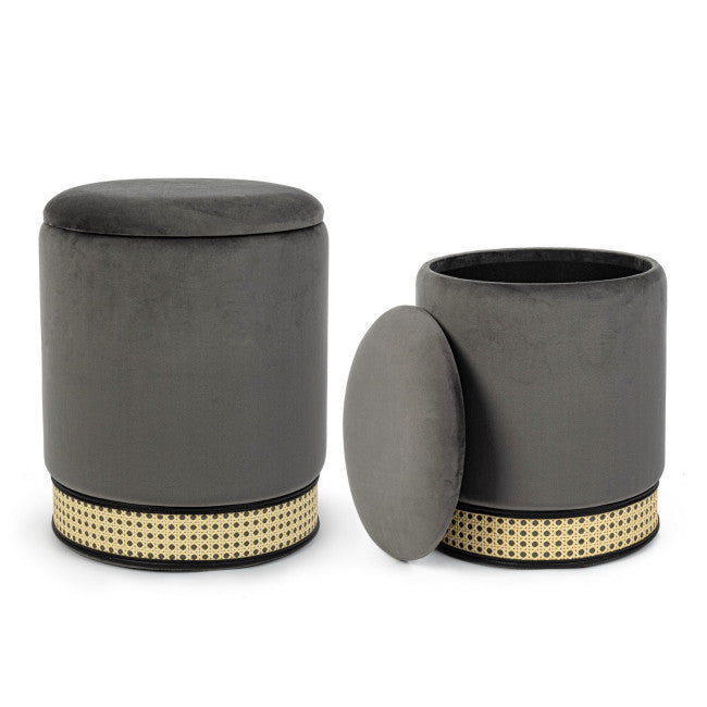 SET2 POUF CONTENITORE MILENA GRIGIO SC