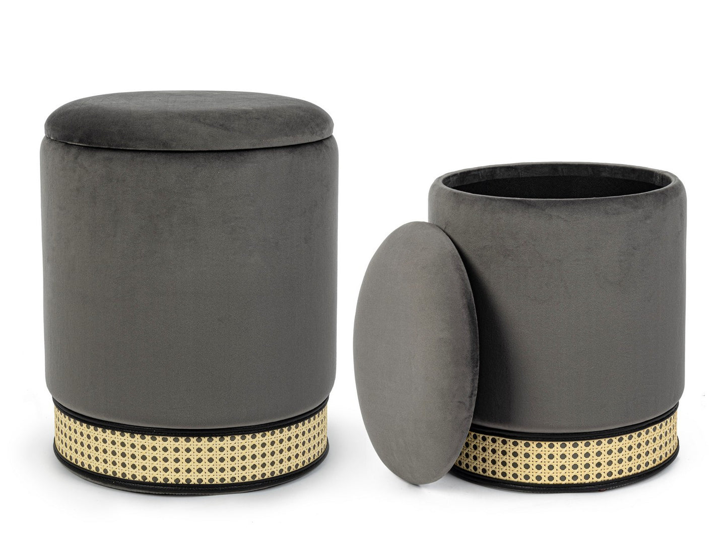 SET2 POUF CONTENITORE MILENA GRIGIO SC