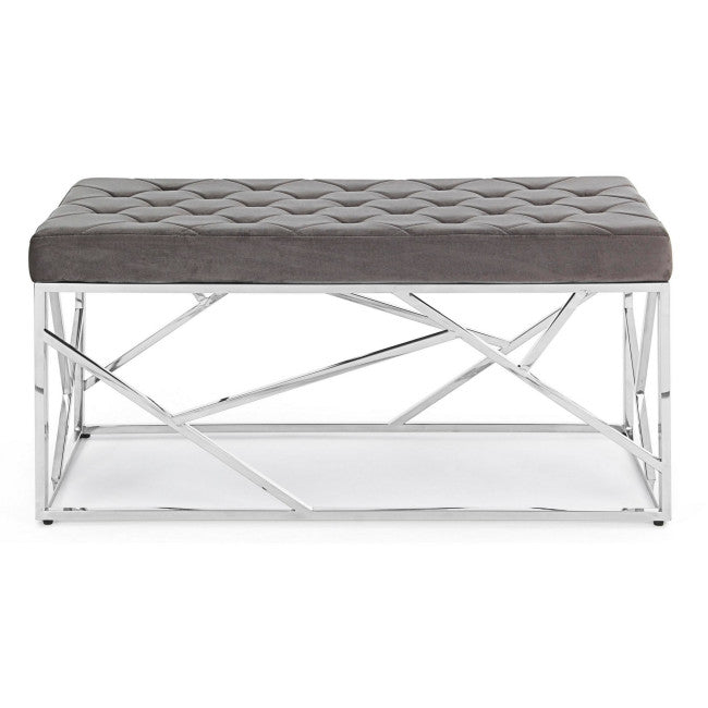 PANCA RAYAN VELLUTO GRIGIO 97X44