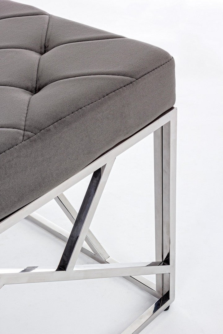 PANCA RAYAN VELLUTO GRIGIO 97X44