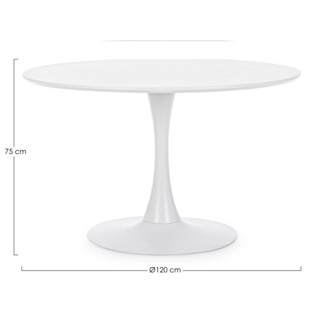TAVOLO BLOOM BIANCO D120