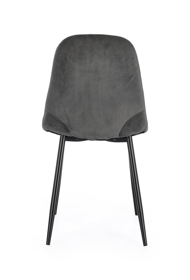 SEDIA IRELIA VELLUTO GRIGIO SCURO