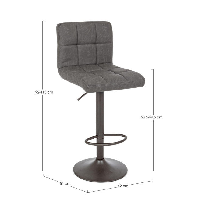 SGABELLO BAR GREYSON GRIGIO SCURO VINT