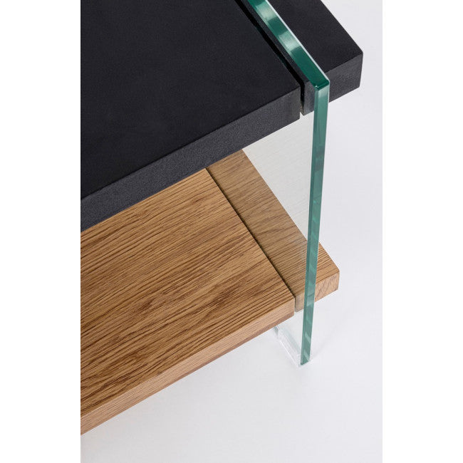 TAVOLINO 2P LINE WOOD NERO 50X50