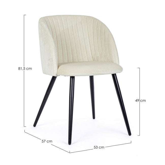 SEDIA QUEEN VELVET BIANCO