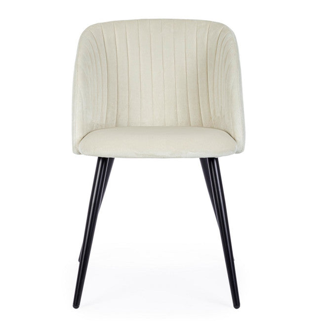 SEDIA QUEEN VELVET BIANCO