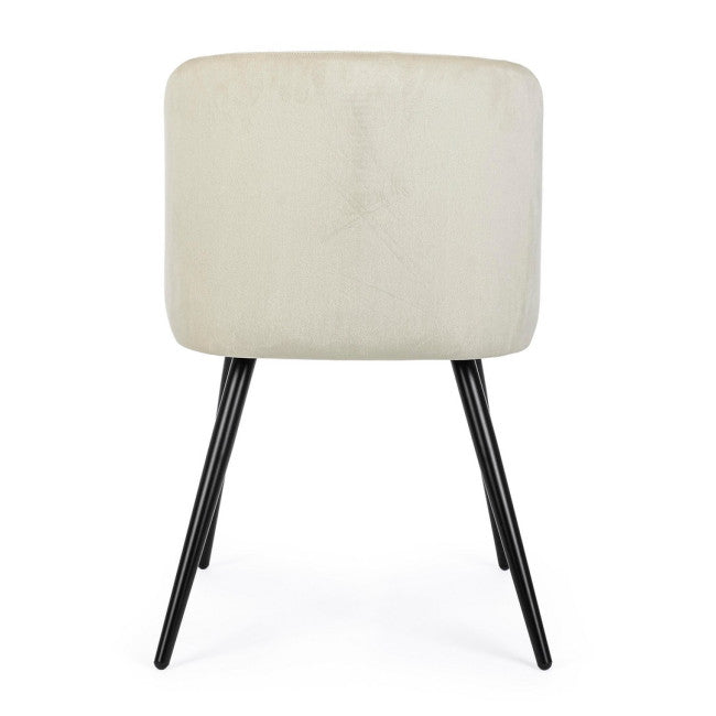 SEDIA QUEEN VELVET BIANCO